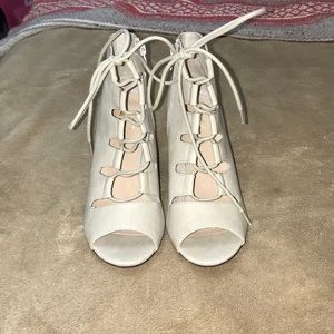 Mix No. 6 Grey/Beige Open Toe Heels